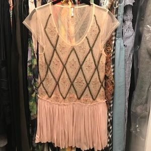Free People Sheer Tunic w/ Beading